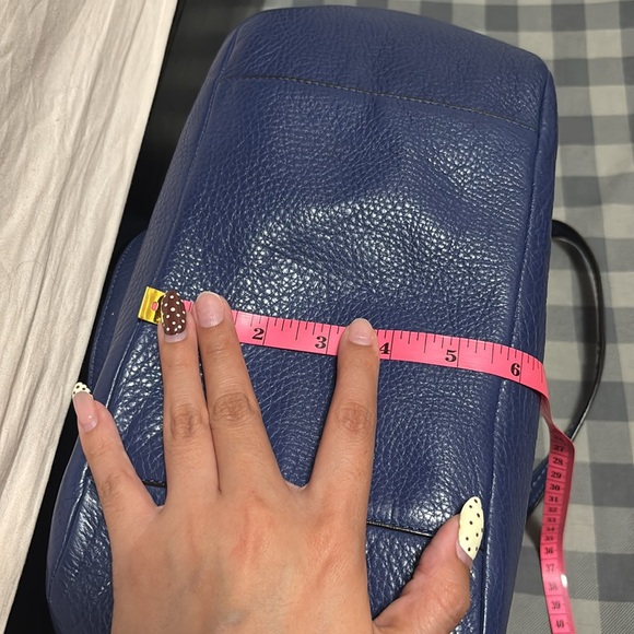 Coach Large Park Carrie Blue Pebbled Leather Bag Satchel Purse Tote Slate F23284 - Picture 9 of 11